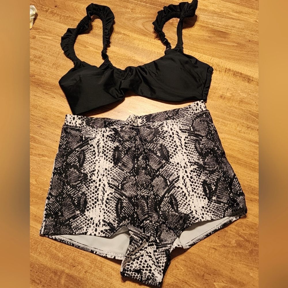 NWT Aerie High Waisted Cheeky 2 Piece Bikini Size Large